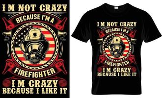 Feuerwehrmann T-Shirt Design, Feuer bekämpfen T-Shirt, Feuerwehrmann T-Shirt. vektor