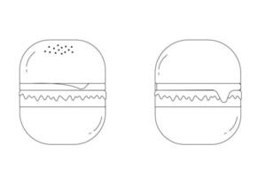 Burger schnell Essen Konzept Hand gezeichnet skizzieren Vektor Illustration Vektor