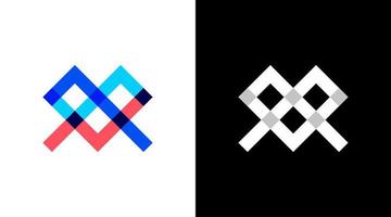 abstrakt brev m logotyp färgrik vektor monogram ikon design mall