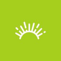 Sol logotyp symbol varumärke ikon design enkel minimal linje konst stroke översikt sol- energi grön natur vektor