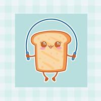 süß Karikatur Brot Hand gezeichnet kawaii Gekritzel Illustration Designs vektor