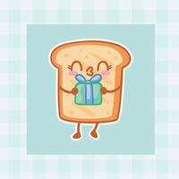 süß Karikatur Brot Hand gezeichnet kawaii Gekritzel Illustration Designs vektor