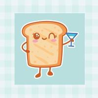 süß Karikatur Brot Hand gezeichnet kawaii Gekritzel Illustration Designs vektor