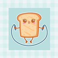 süß Karikatur Brot Hand gezeichnet kawaii Gekritzel Illustration Designs vektor