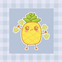 süß Karikatur Ananas Hand gezeichnet kawaii Gekritzel Illustration Designs vektor