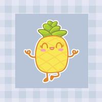 süß Karikatur Ananas Hand gezeichnet kawaii Gekritzel Illustration Designs vektor