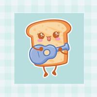 süß Karikatur Brot Hand gezeichnet kawaii Gekritzel Illustration Designs vektor