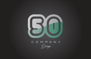 50 grön grå siffra logotyp ikon design. kreativ mall för företag och företag vektor