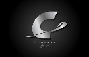 c Silber Metall grau Alphabet Brief Logo Symbol Design mit rauschen. kreativ Vorlage zum Unternehmen und Geschäft vektor