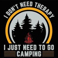 camping t-shirt design vektor