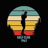 golf retro årgång t-shirt design vektor