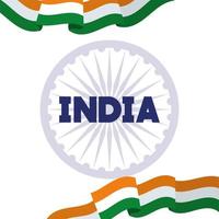 Ashoka Chakra mit Unabhängigkeitstag der indischen Flagge vektor