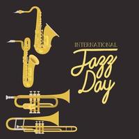 Jazz-Tagesplakat mit Luftinstrumenten vektor
