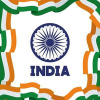 Ashoka Chakra mit Unabhängigkeitstag der indischen Flagge vektor