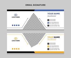 e-signaturmall eller e-postsidfot och personlig omslagsdesign för sociala medier vektor