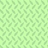 grön löv hand dragen mönster. vektor ört, blommig, grönska, blad lövverk bakgrund. vektor illustration