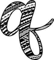 kursiv Maori Mandala Alphabet Briefe vektor