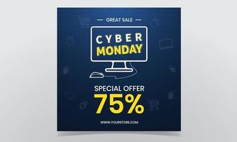 Cyber Montag großer Verkauf Hintergrund Design vektor