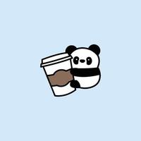 niedlicher Panda liebt Kaffee Cartoon, Vektor-Illustration vektor