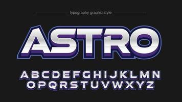 futuristischer Sporttypografie-Texteffekt des lila silbernen bunten 3D-Gaming-Logos vektor