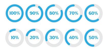 Infografik Prozentsatz Kreis Symbole Vektor Illustration isoliert auf Weiß Hintergrund.