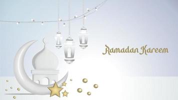 eid Mubarak und Ramadan kareem Hintergründe vektor