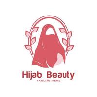 kvinnor hijab skönhet vektor logotyp mall