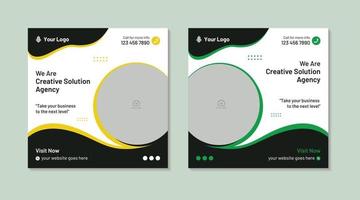 kreativ företag lösning byrå social media posta design mall fyrkant flygblad design mall vektor