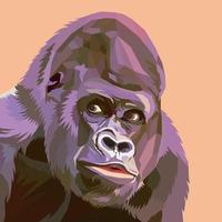 färgrik gorilla på pop- konst stil. vektor illustration.eps 10.