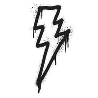 sprühen gemalt Graffiti elektrisch Blitz Bolzen Symbol gesprüht isoliert mit ein Weiß Hintergrund. vektor