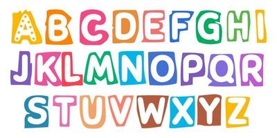 söt ABC alfabet dekorativ brev. alfabet för barn. barn inlärning material. kort för inlärning alfabet vektor