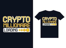 Krypto millionare Wird geladen T-Shirt Vorlage Prämie Vektor T-Shirt deisgn Tempel