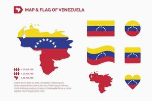 karta och Venezuela flagga vektor