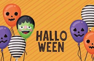 Halloween-Banner mit Ballonvektorentwurf vektor