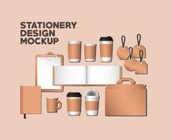 brevpapper full pack mockup design vektor