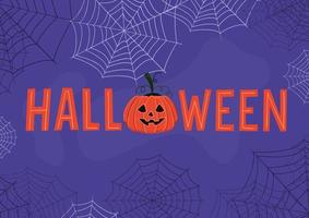 halloween bakgrund med tecknad bokstäver vektor