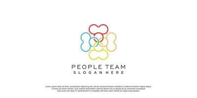 Menschen Mannschaft Logo mit kreativ Design Prämie Vektor