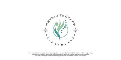 physio Logo mit kreativ und einzigartig Element Stil Design Prämie Vektor