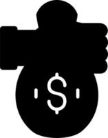 Geld Tasche Hand Vektor Symbol