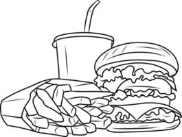 Hand gezeichnet Käse Hamburger isoliert vektor