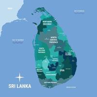 sri Lanka Land Karte vektor