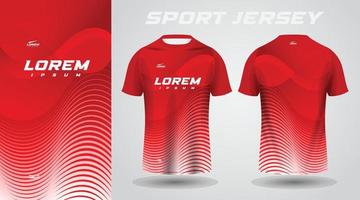 rot Hemd Fußball Fußball Sport Jersey Vorlage Design Attrappe, Lehrmodell, Simulation vektor