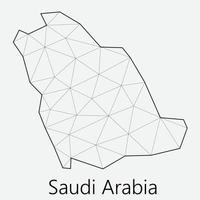 Vektor niedrig polygonal Saudi Arabien Karte.