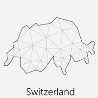 vektor låg polygonal schweiz Karta.