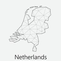 Vektor niedrig polygonal Niederlande Karte.