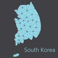 vektor låg polygonal söder korea Karta.