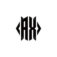 Axt Logo Monogramm mit Schild gestalten Designs Vorlage vektor