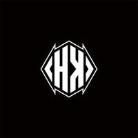 hk Logo Monogramm mit Schild gestalten Designs Vorlage vektor