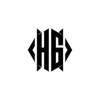 hg logotyp monogram med skydda form mönster mall vektor