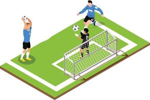 moderne isometrische Live-Fußballturnier-Illustration, geeignet für Diagramme, Infografiken, Buchillustrationen, Spiel-Assets und andere grafikbezogene Assets vektor